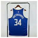 Camisa NBA Milwaukee Bucks 34 Giannis Antetokounmpo - Azul